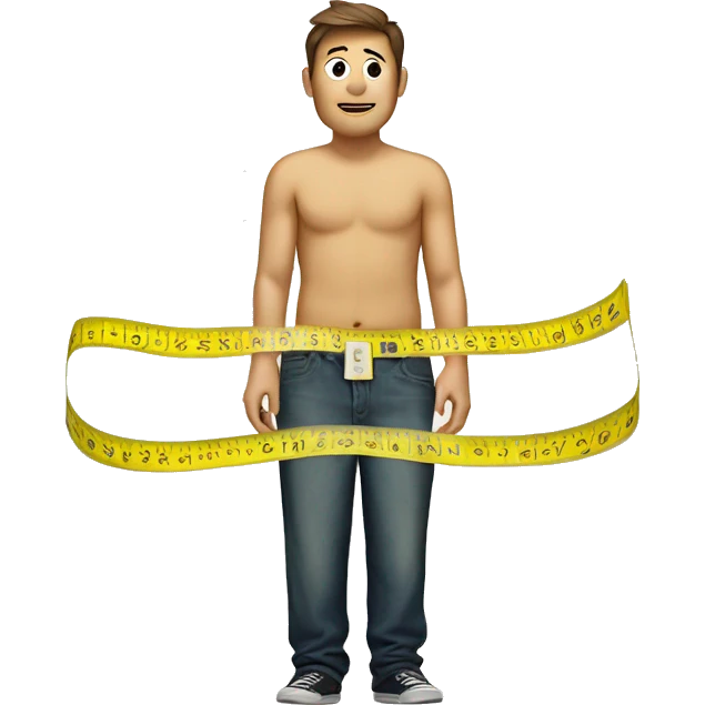 measurement tape around man's waist emoji