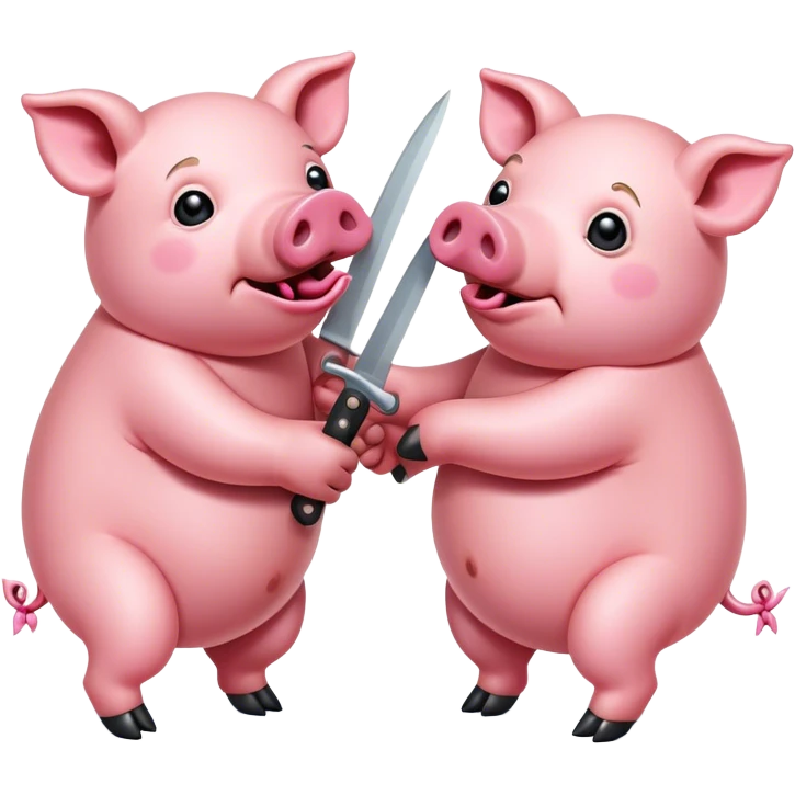 Pig stabbing pig emoji