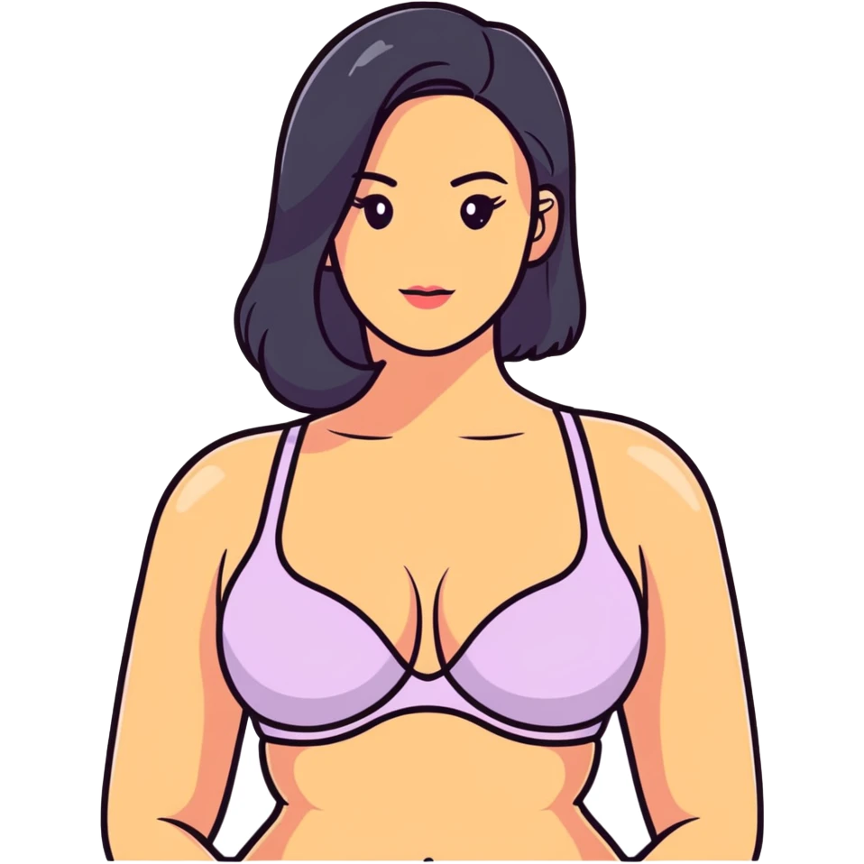 woman with large bust wearing a bra emoji