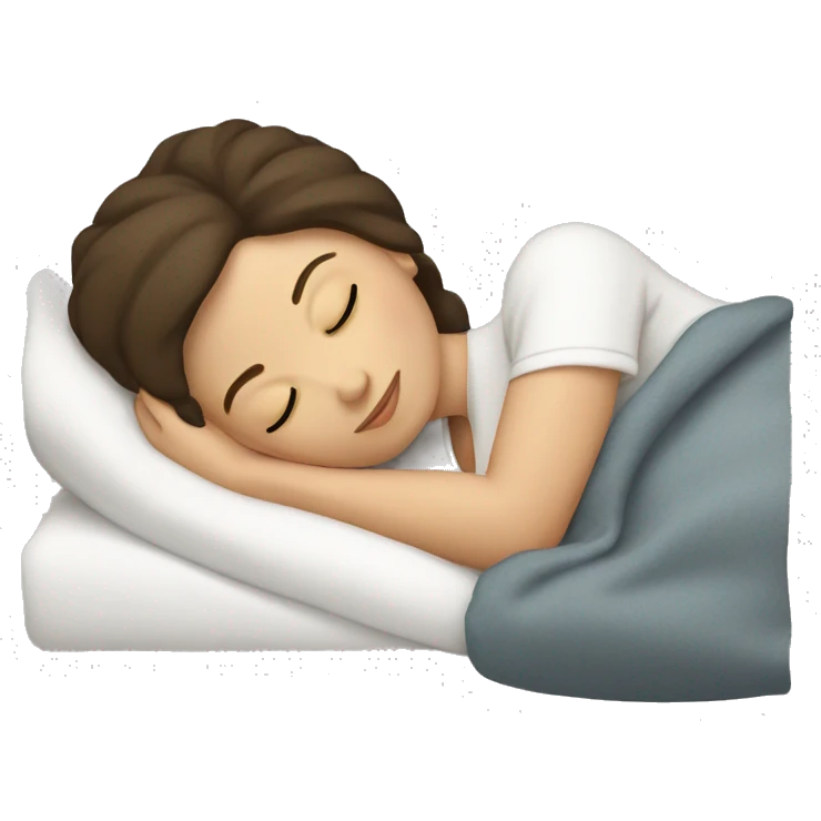 Brunette Caucasian woman sleeping emoji