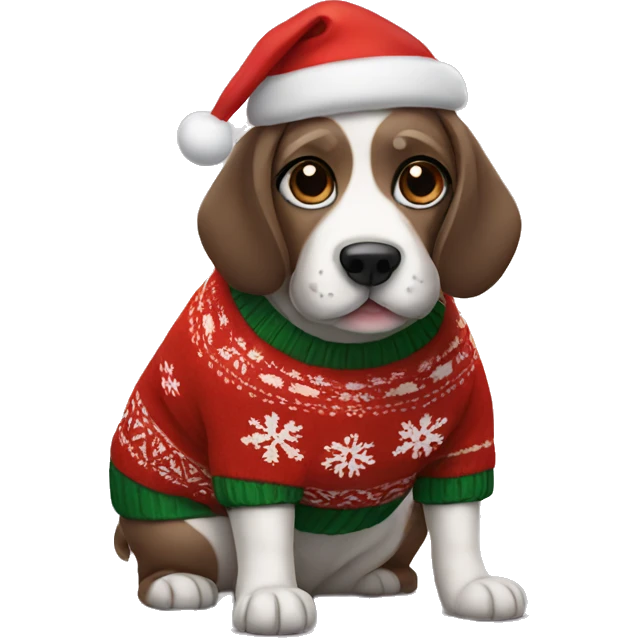 dog in christmas sweater emoji