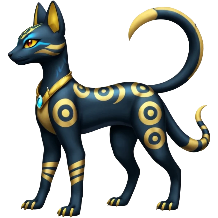 Umbreon-Bastet-Salandit-Zeraora-fusion, full body emoji