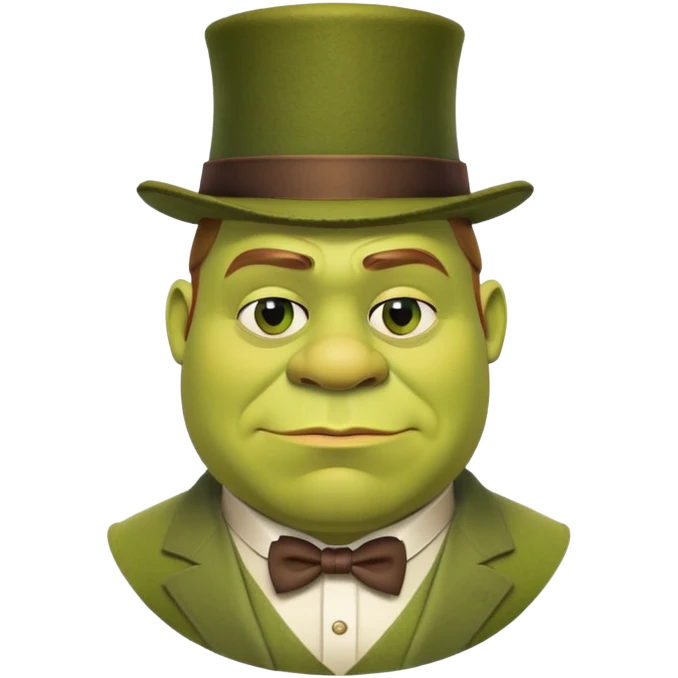 Шрек в монокле и шляпе мафиози emoji