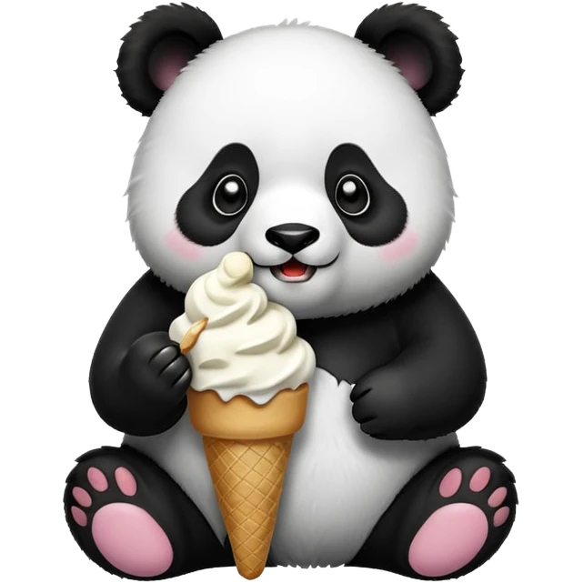 Panda eating ice cream emoji