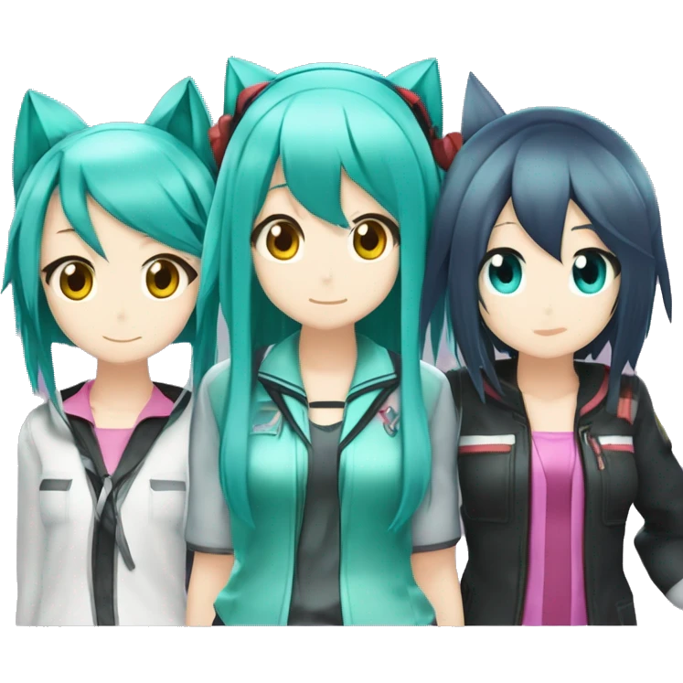 hatsune miku and kasane teto and akita neru, the triple baka squad emoji
