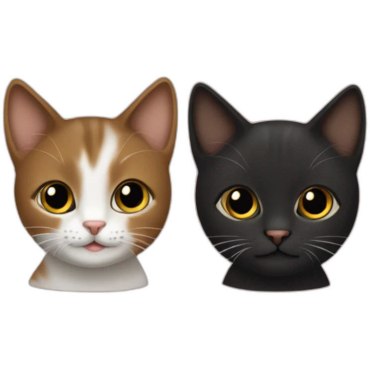 Cat brune and blac emoji