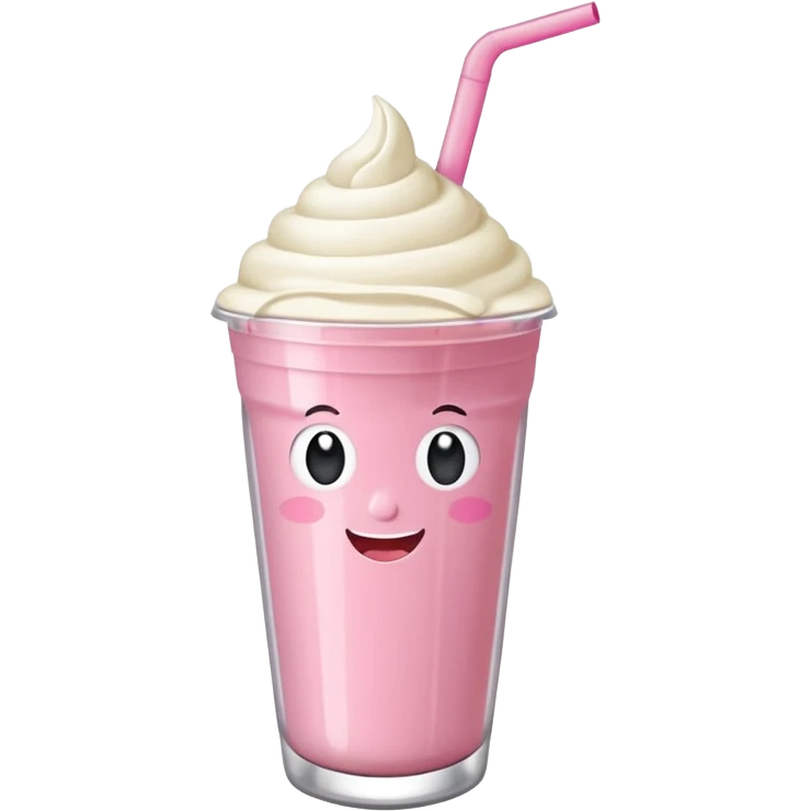 un vector de vaso de batido animado, de caricatura, con tapa y pitillo, que tenga brazos y piernas, cara tierna y que inspire confianza y amabilidad emoji