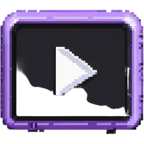 YouTube logo purple rectangle with white play button emoji