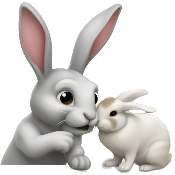 Hand hold rabbit by ears put it on a table emoji