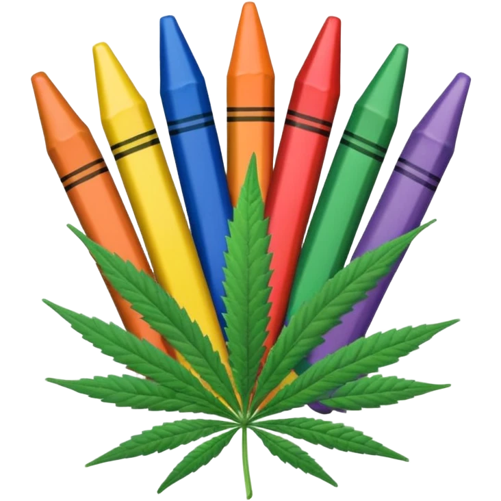 a pack of crayola with cannabis leaf emoji