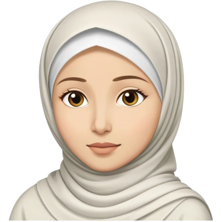 Muslim woman wearing all white hijab in sajdah emoji