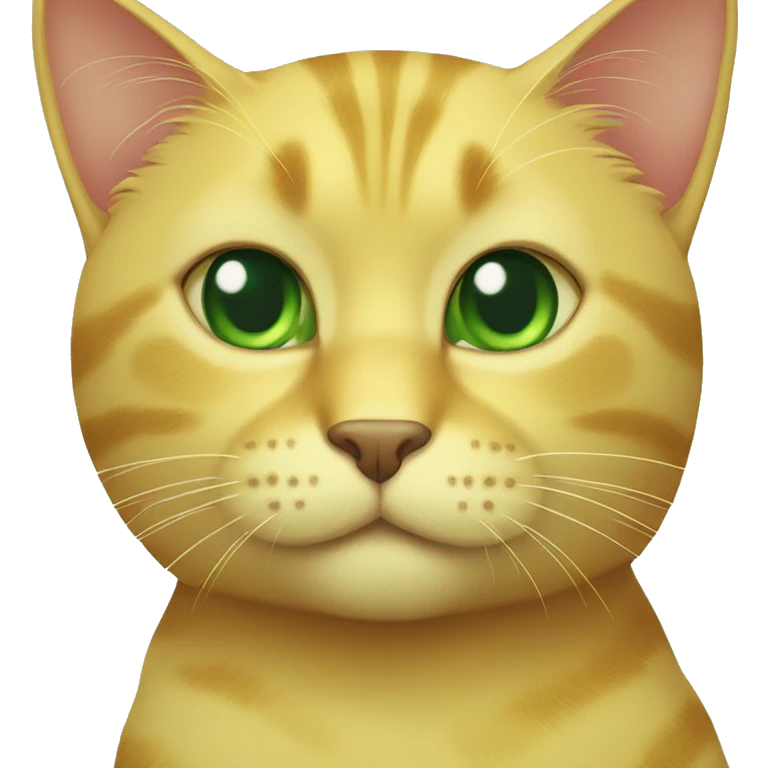Yellow cat with green eyes emoji