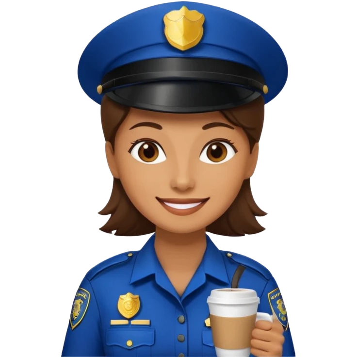 woman police holding coffee emoji