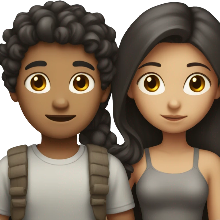 girl and boy with dark hair  emoji