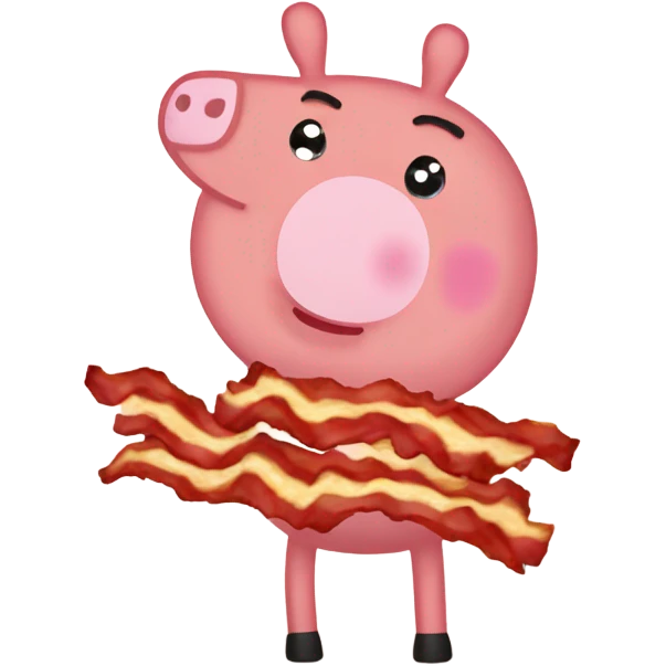 peppa pig eating bacon emoji