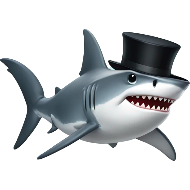 shark with tophat emoji