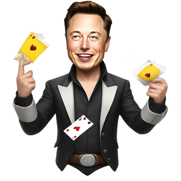 élone musk qui joue au po emoji