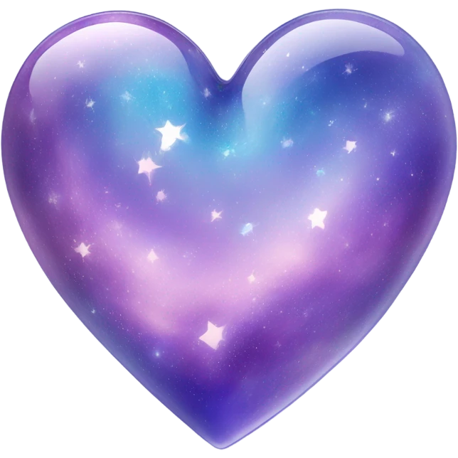 Pastel glass purple blue galaxy heart  emoji