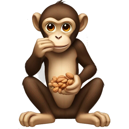 Monkey eating some nuts emoji