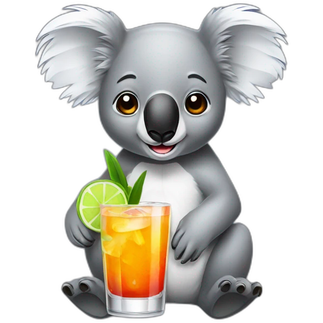 koala with cocktail emoji