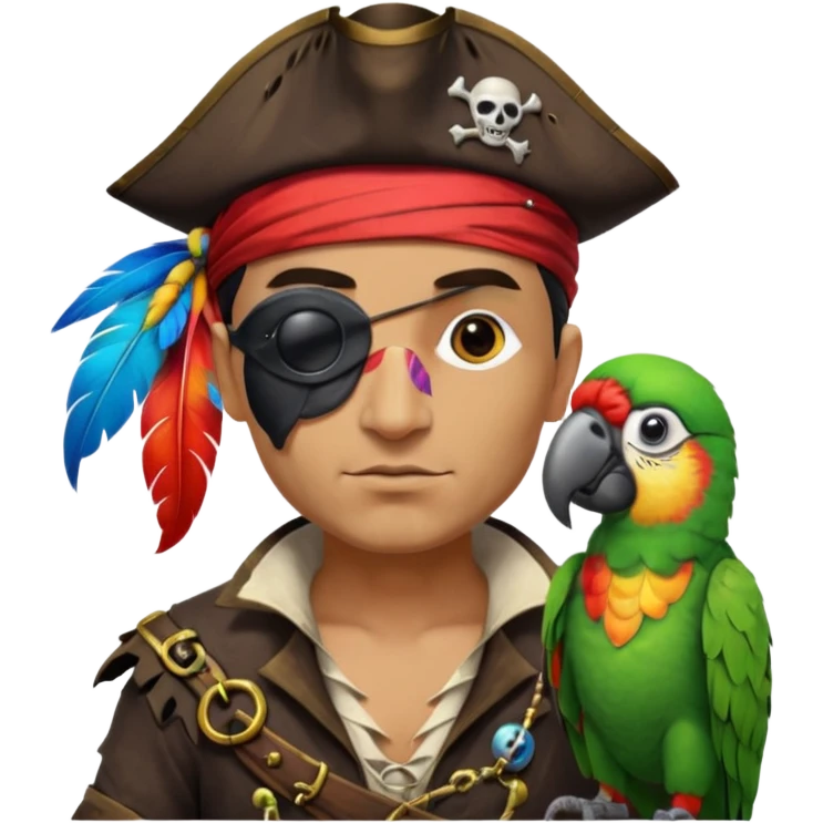 pirate and parrot emoji