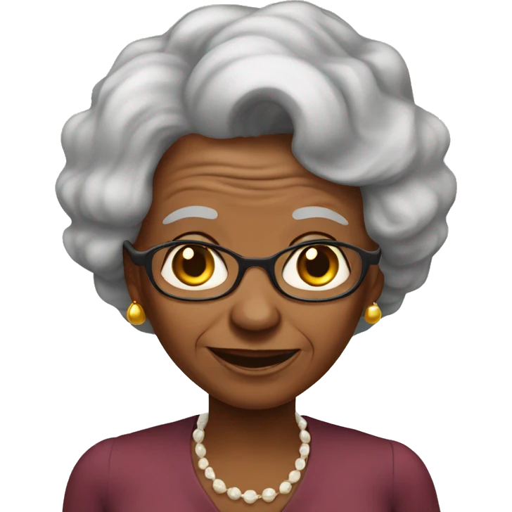 african american elderly lady smit emoji