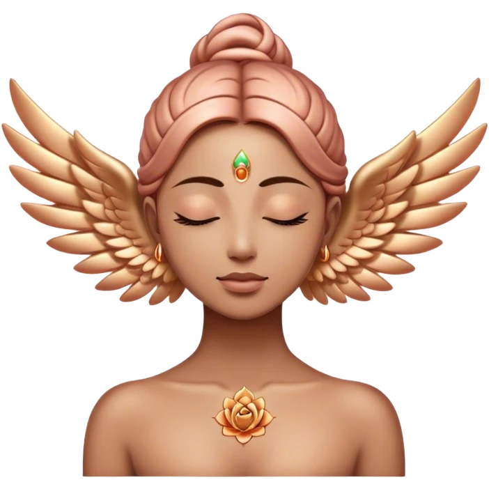 Rose gold wing of the chakra spirituality emoji
