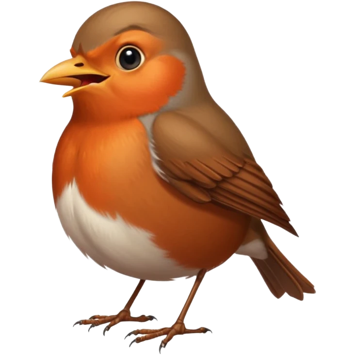 un rouge gorge chante fort emoji
