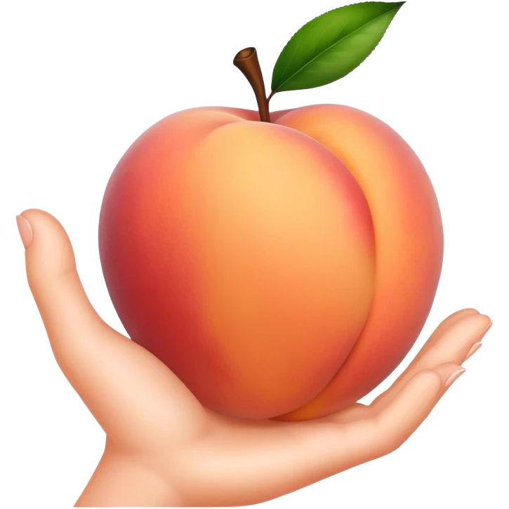 Peach with hand print emoji