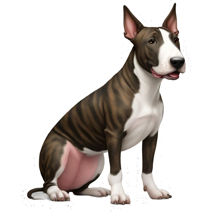 brindle english bull terrier sitting down emoji