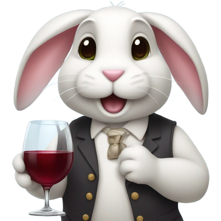 Bunny drinking red wine emoji