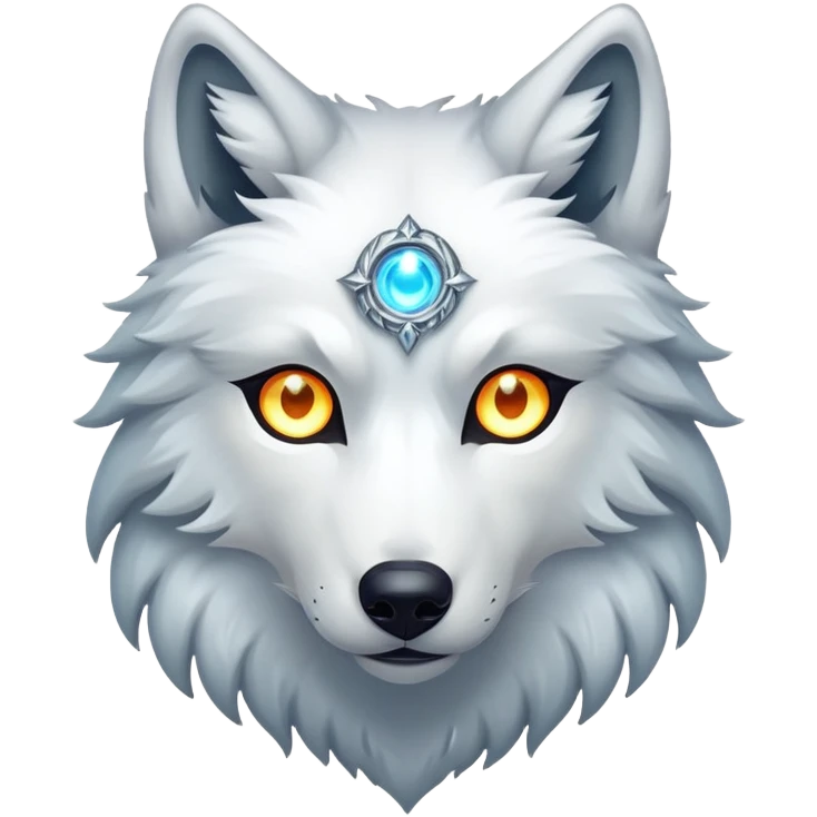 Mystical wolf with three eyes emoji