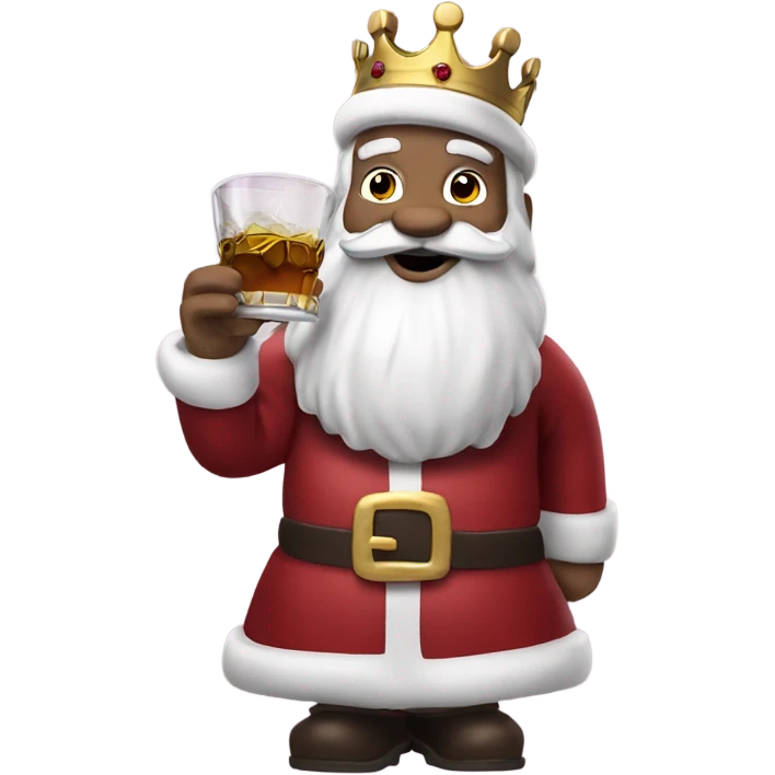 Santa Claus drinking crown royal emoji
