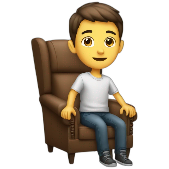 A boy with chair back wing emoji