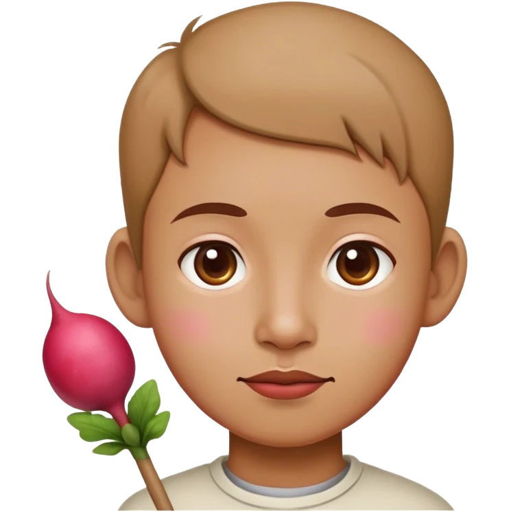 red radish round stick on little ear emoji