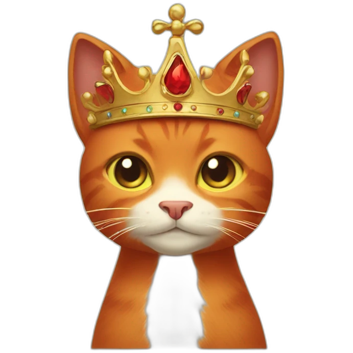 Red cat with crown emoji