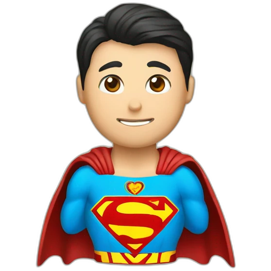 Superman with Emblem ornament of Kazakhstan emoji