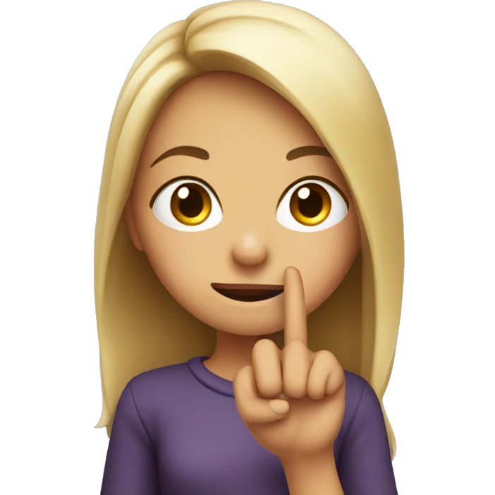 a girl biteing one finger cutley emoji