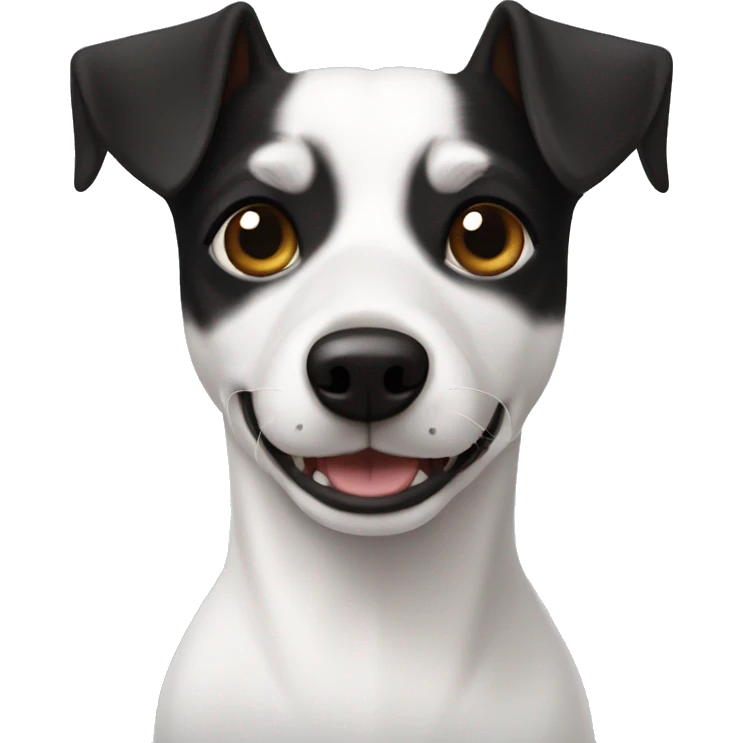 Full White jack russel black ears emoji