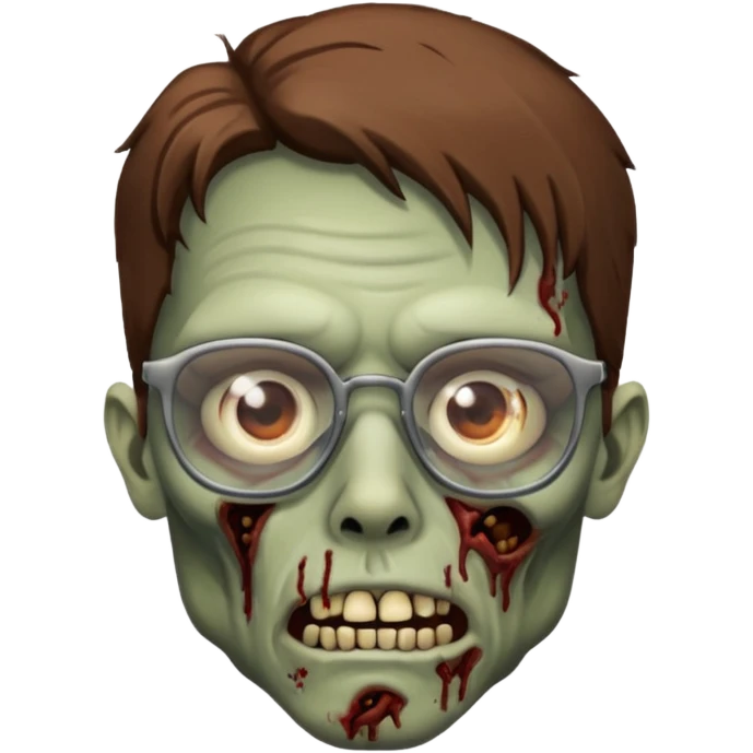 zombie with brown glasses emoji