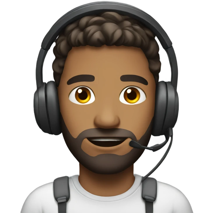 Intense guy with headset emoji