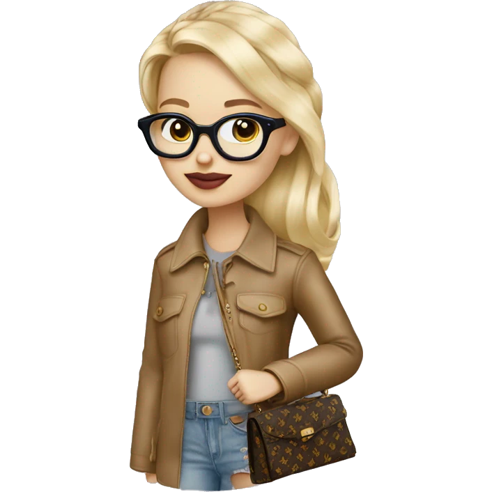 blonde girl in glasses miu miu with goyard bag emoji