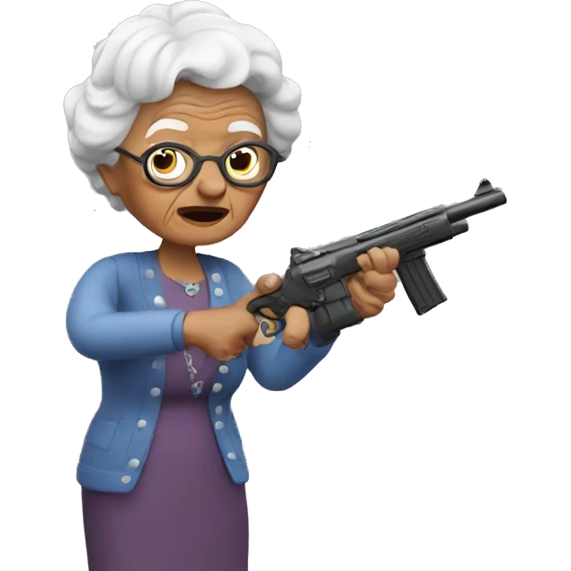 granny with a gun emoji