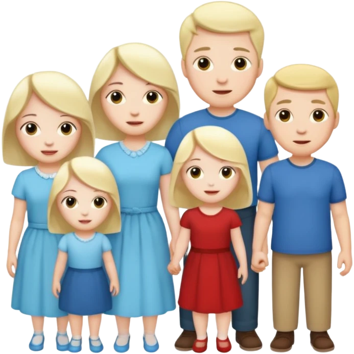 Pale skin family of 6 emoji