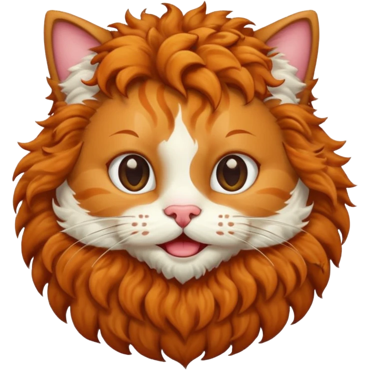 HAPPY CAT WITH CURLY HAIR AND A BIG BEARD emoji