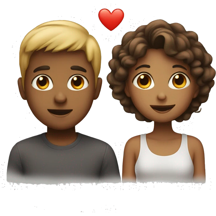 couple, one boy and one girl,have feeling to each other emoji