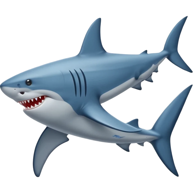 Requin avec trois chaussures nike bleu au bout de chaque nageoir emoji