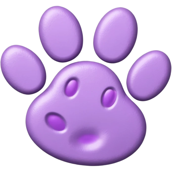 3D lilac purple paw print emoji