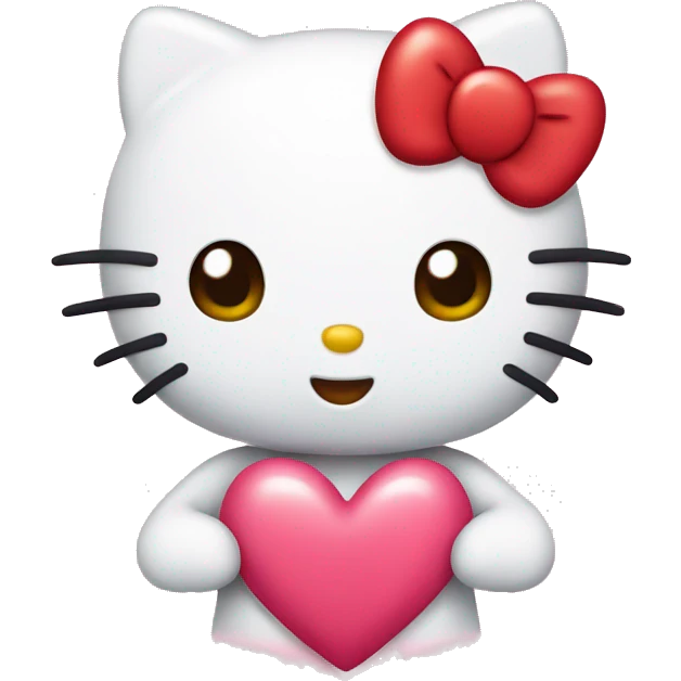 hello kitty with heart emoji