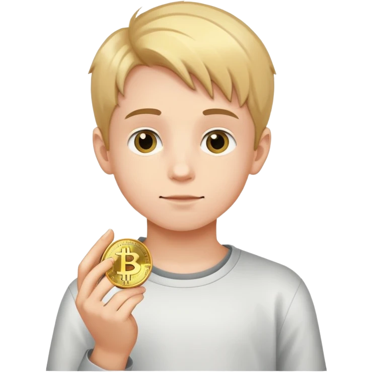 Boy with crypto  emoji